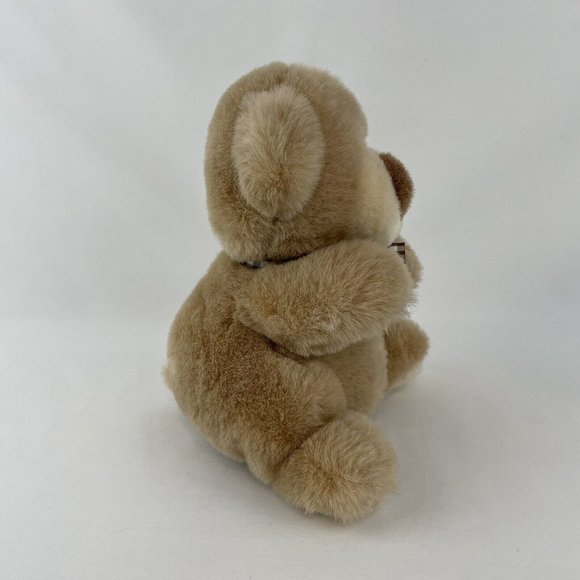 RARE Gund Checkers Teddy Bear 8” Plush #2209 Plaid Bow Tan Vintage 1993 HTF - Picture 4 of 12